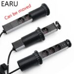 220V 16A PULL POP UP Electrical 3 Plug Socket 2 USB Kitchen - 图片 2