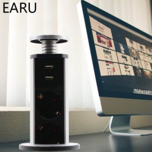 220V-16A-PULL-POP-UP-Electrical-3-Plug-Socket-2-USB-Kitchen-Table-Plug-Sockets-Retractable