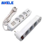 Dual USB EU Power Strip Porous Terminal Board Conversion Plug 1/4 Way - 图片 2