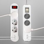 Dual USB EU Power Strip Porous Terminal Board Conversion Plug 1/4 Way