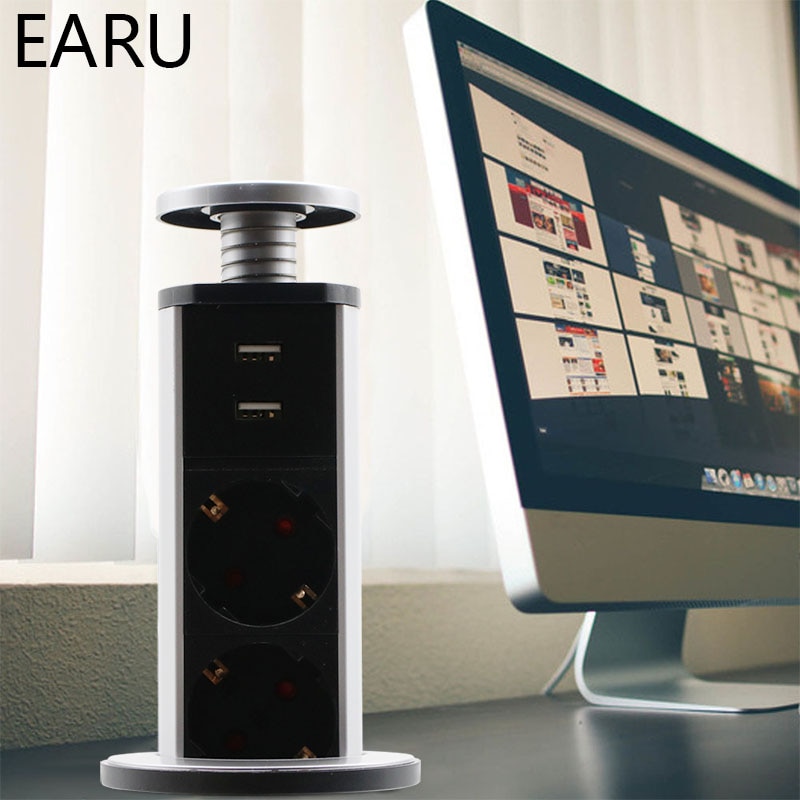 220V-16A-PULL-POP-UP-Electrical-3-Plug-Socket-2-USB-Kitchen-Table-Plug-Sockets-Retractable